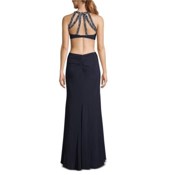 ⚡️SALE⚡️Betsy & Adam Embellished Open Back Evening Dress - Picture 2 of 2